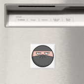 Pootie! - Ninjahead Square Magnet (In Situ (Geschirrspüler))