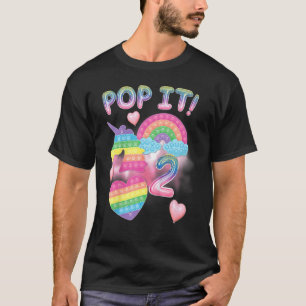 Pop 2. Geburtstag Mädchen 2 Jahre alt Einhorn T-Shirt