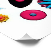 Pop 3D Art Portrait - Farbenfrohe Abstrakte Frau m Poster (Ecke)