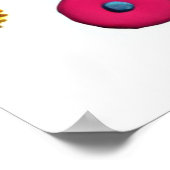 Pop 3D Art Portrait - Farbenfrohe Abstrakte Frau m Poster (Ecke)