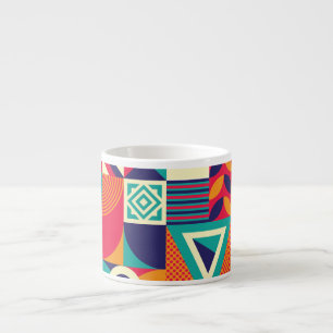 Pop abstrakte geometrische Formen, nahtlose Muster Espressotasse