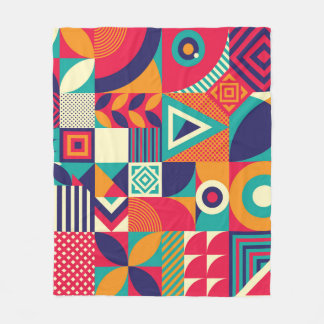 Pop abstrakte geometrische Formen, nahtlose Muster Fleecedecke
