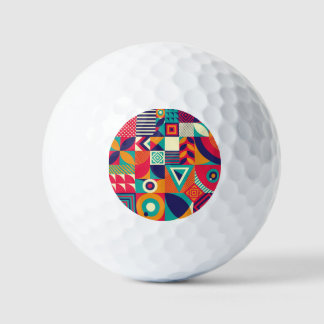 Pop abstrakte geometrische Formen, nahtlose Muster Golfball