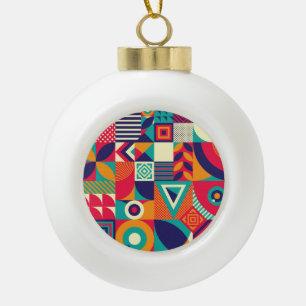 Pop abstrakte geometrische Formen, nahtlose Muster Keramik Kugel-Ornament