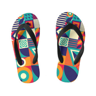 Pop abstrakte geometrische Formen, nahtlose Muster Kinderbadesandalen