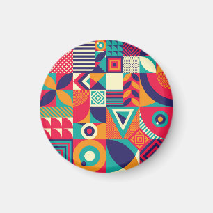 Pop abstrakte geometrische Formen, nahtlose Muster Magnet