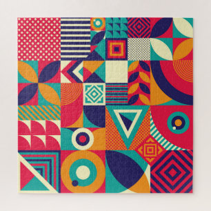 Pop abstrakte geometrische Formen, nahtlose Muster Puzzle