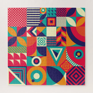 Pop abstrakte geometrische Formen, nahtlose Muster Puzzle