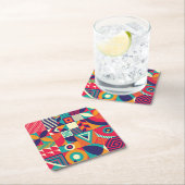 Pop abstrakte geometrische Formen, nahtlose Muster Rechteckiger Pappuntersetzer (Vor Ort)
