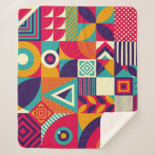 Pop abstrakte geometrische Formen, nahtlose Muster Sherpadecke (Vorderseite)
