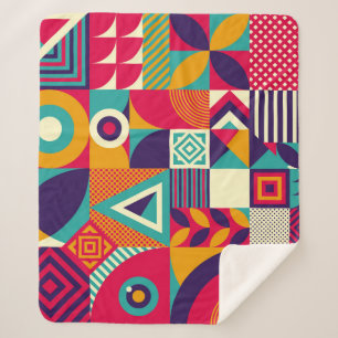 Pop abstrakte geometrische Formen, nahtlose Muster Sherpadecke