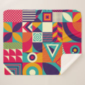Pop abstrakte geometrische Formen, nahtlose Muster Sherpadecke (Vorderseite (Horizontal))