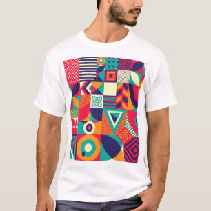 Pop abstrakte geometrische Formen, nahtlose Muster T-Shirt