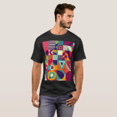 Pop abstrakte geometrische Formen, nahtlose Muster T-Shirt (Vorne ganz)