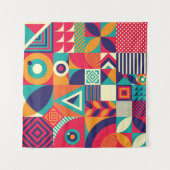 Pop abstrakte geometrische Formen, nahtlose Muster Wandteppich (Vorderseite (Horizontal))