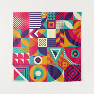Pop abstrakte geometrische Formen, nahtlose Muster Wandteppich