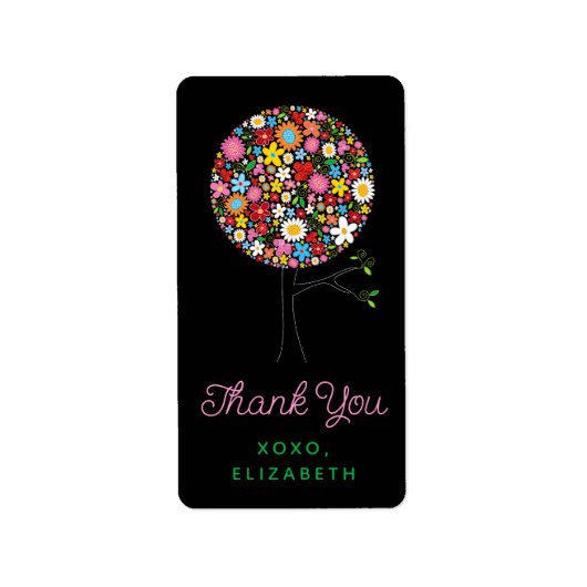 Pop-Adressmarken für Whimsical Spring Flowers Adressaufkleber (Vorne)