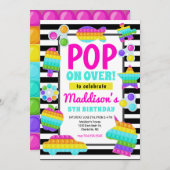 Pop am Geburtstag Einladung, Pop Fidget Einladung, Einladung (Vorne/Hinten)