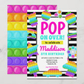 Pop am Geburtstag Einladung, Pop Fidget Einladung, Einladung (Vorne/Hinten)