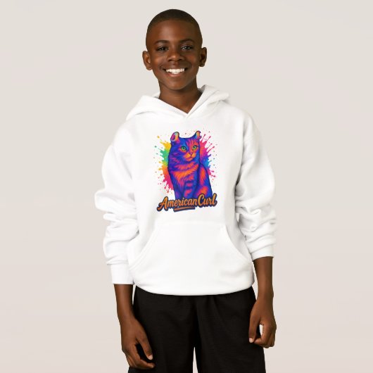 Pop American Curl Cat Hoodie (Vorne ganz)