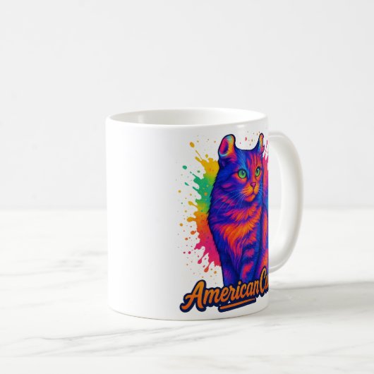 Pop American Curl Cat Kaffeetasse (VorderseiteRechts)