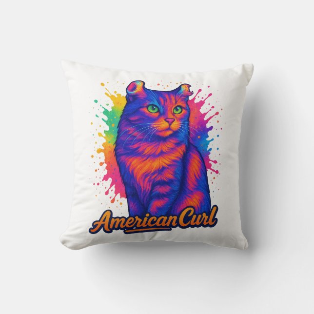 Pop American Curl Cat Kissen (Vorderseite)