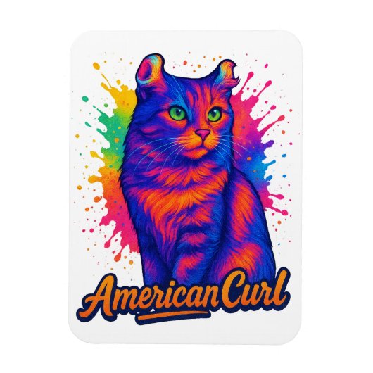 Pop American Curl Cat Magnet (Vertikal)