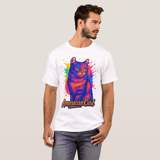 Pop American Curl Cat T-Shirt (Vorne ganz)