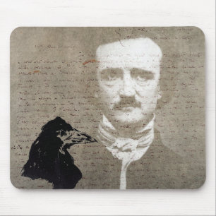 Pop and the Raven Grunge Digital Art Mousepad