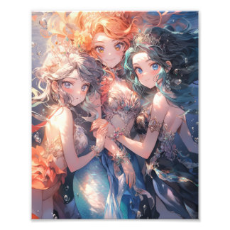 Pop Anime Mermaid Fotodruck
