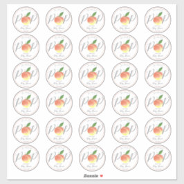 Pop-Aquarelldusche Peach Baby Dusche 2" rund Aufkleber