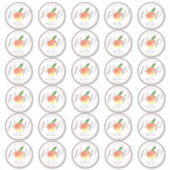 Pop-Aquarelldusche Peach Baby Dusche 2" rund Aufkleber (Vorderseite)