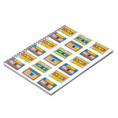 Pop Art 90s nahtlose Muster von Musikkassetten. B Notizblock (Linke Seite)