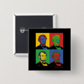 Pop Art Abraham Lincoln Button (Vorne & Hinten)