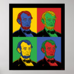 Pop Art Abraham Lincoln Poster<br><div class="desc">"Pop Art Abraham Lincoln" Kunstgrafik entworfen von bCreative zeigt ein ikonisches Abraham Lincoln Portrait in einem vierteiligen Pop Kunstwerk! Das ist ein tolles Geschenk für Familie, Freunde oder eine Leckerei für sich! Diese lustige Grafik ist eine großartige Ergänzung zu jedem Stil: bCreative ist ein führender Schöpfer und Lizenzgeber von originellen,...</div>