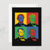 Pop Art Abraham Lincoln Postkarte (Vorne/Hinten)