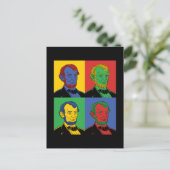 Pop Art Abraham Lincoln Postkarte (Stehend Vorderseite)