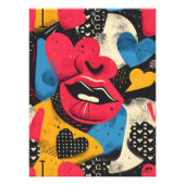 Pop Art Abstracto: Labios y Corazones Fotodruck (Vorne)