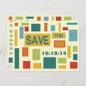 Pop Art Abstrakt Save the Date Postkarte (Vorne/Hinten)