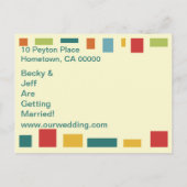 Pop Art Abstrakt Save the Date Postkarte (Rückseite)