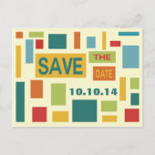 Pop Art Abstrakt Save the Date Postkarte (Vorderseite)