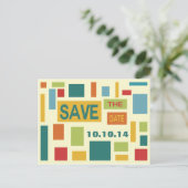 Pop Art Abstrakt Save the Date Postkarte (Stehend Vorderseite)