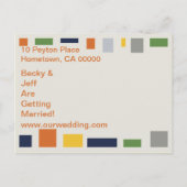 Pop Art Abstrakt Save the Date Postkarte - Blau (Rückseite)