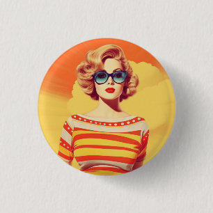 Pop-Art-Abzeichen, Knopf, Stecknadel. Retro inspir Button
