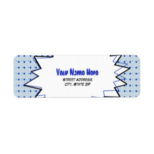 Pop Art Address Label - Blau