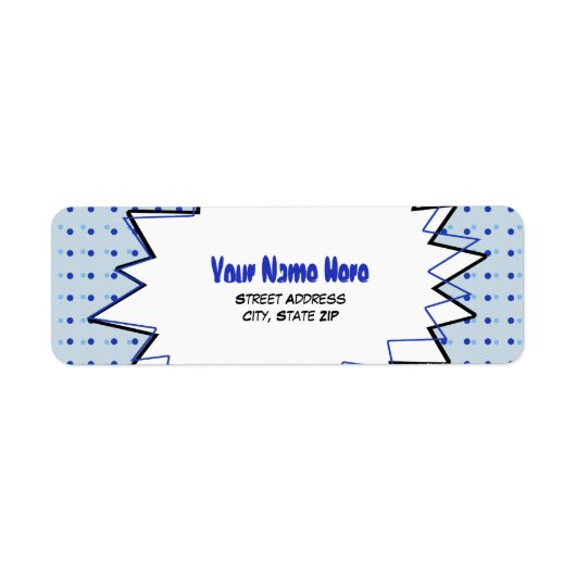Pop Art Address Label - Blau (Vorne)