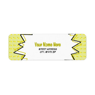 Pop Art Address Label - Gelb