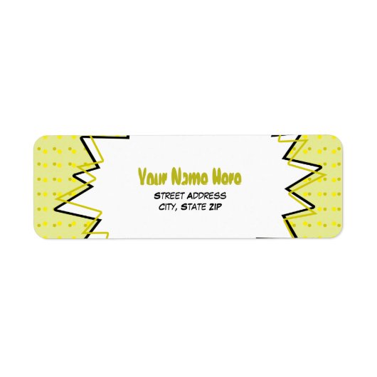 Pop Art Address Label - Gelb (Vorne)