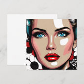 Pop Art Ai Comic Buch Frauengesicht (Vorne/Hinten)