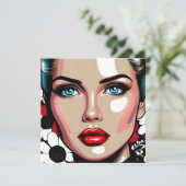 Pop Art Ai Comic Buch Frauengesicht (Stehend Vorderseite)